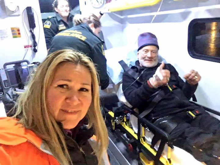 Apollo 11 moonwalker Buzz Aldrin being evacuated from Antarctica for emergency medical treatment on Dec. 1, 2016. Credit: Team Buzz