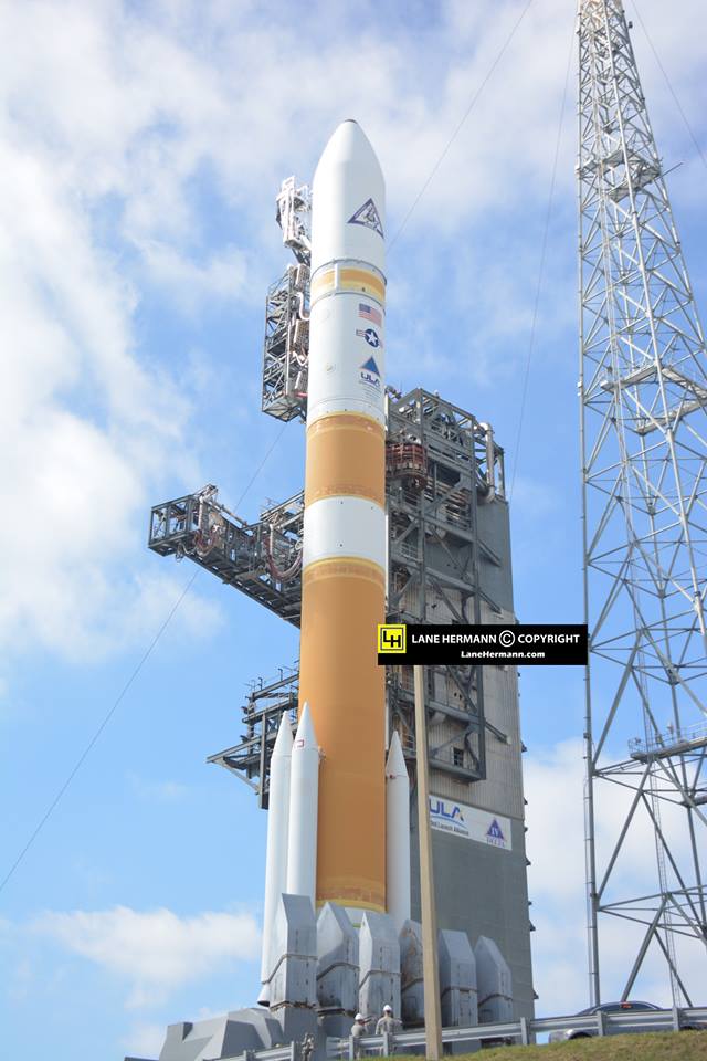 ULA Delta IV poised for blastoff with the WGS-8 mission for the U.S. Air Force from Cape Canaveral Air Force Station, Fl, on Dec. 7, 2016.  Credit: Lane Hermann  