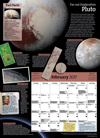 A close look at a page from the 2017 Year in Space Wall Calendar. Courtesy Steve Cariddi. 