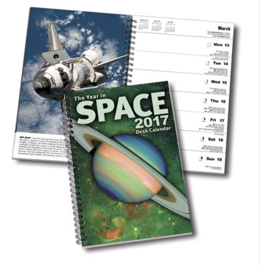The 2017 Year in Space desk calendar. Image courtesy Steve Cariddi/Year in Space.