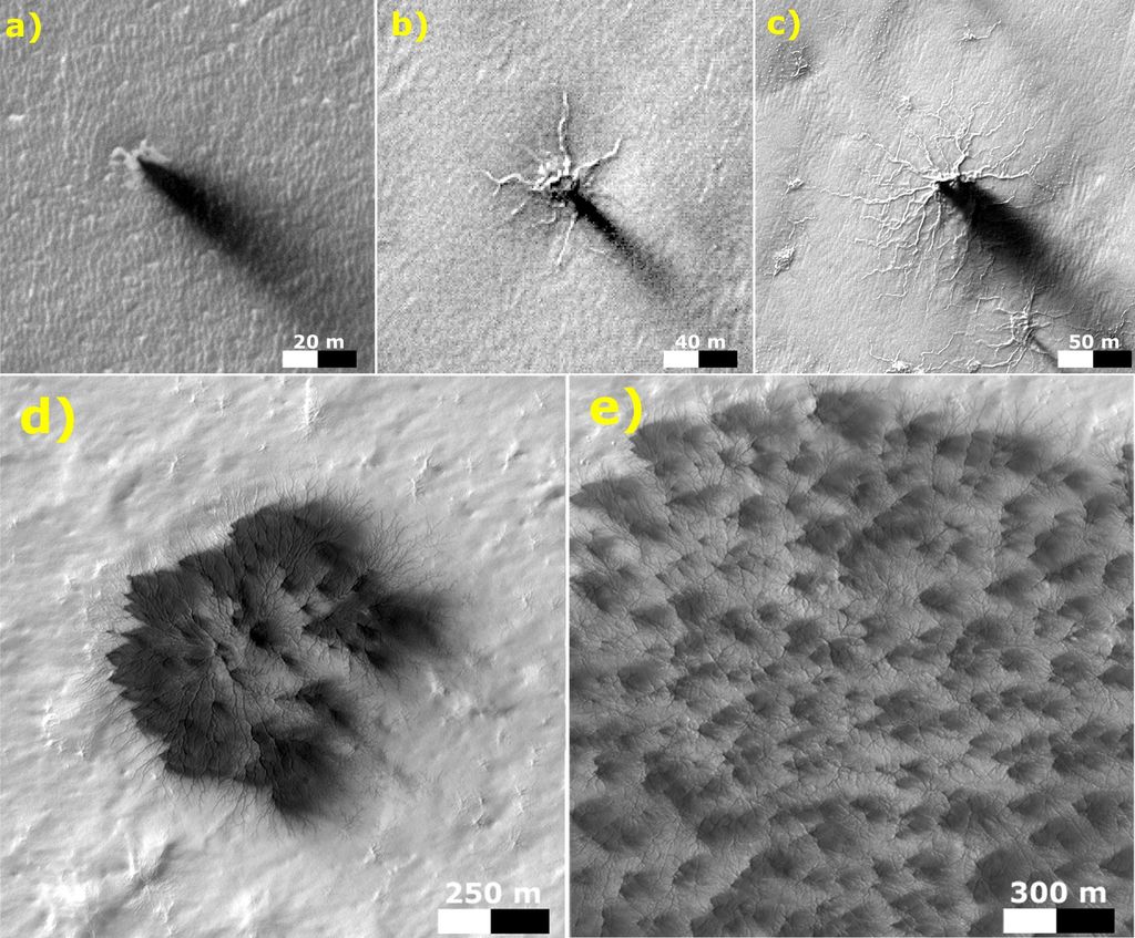 Araneiforms on Mars are spider-like formations that result from sublimation