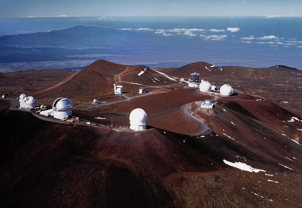 Image showing a series of telescopes on top of the Mauna Kea volcano in Hawaii.