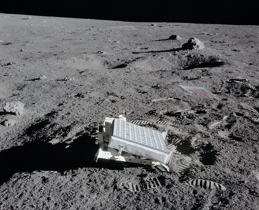 The Lunar Laser Ranging Experiment placed on the Moon by the Apollo 14 astronauts. Credit: NASA