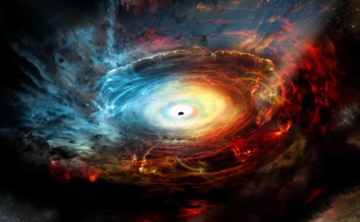 在銀河中心的超大質量黑洞的插圖。 信用：NRAO / AUI / NSF
