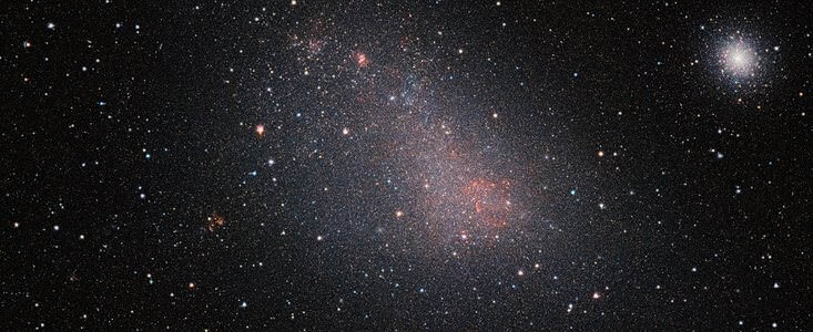 The Small Magellanic Cloud is one of the highlights of the southern sky. It can be seen with the naked eye. But it is obscured by clouds of interstellar gas and dust, which makes it hard for optical telescopes to get a good look at it. This image, taken with the ESO's VISTA. is the biggest-ever image of the SMC, and shows millions of stars. Credit: ESO/VISTA VMC
