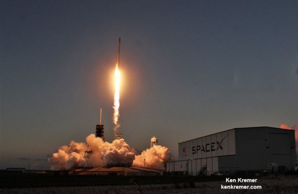 SpaceX's reusable rockets are bringing down the cost of launching things into space, but the cost is still prohibitive. Any weight savings contribute to a missions feasibility, including a reduction in food supplies for long space journeys. In this image, a SpaceX Falcon 9 recycled rocket lifts off at sunset at 6:53 PM EDT on 11 Oct 2017.  Credit: Ken Kremer/Kenkremer.com