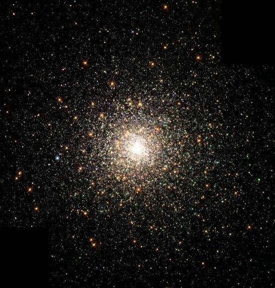 This is an image of M80, an ancient globular cluster of stars. Since these stars formed in the early universe, their metallicity content is very low. This means that gas giants like Jupiter would be rare or non-existent here, while brown dwarfs are likely plentiful. Image: By NASA, The Hubble Heritage Team, STScI, AURA - Great Images in NASA Description, Public Domain, https://commons.wikimedia.org/w/index.php?curid=6449278