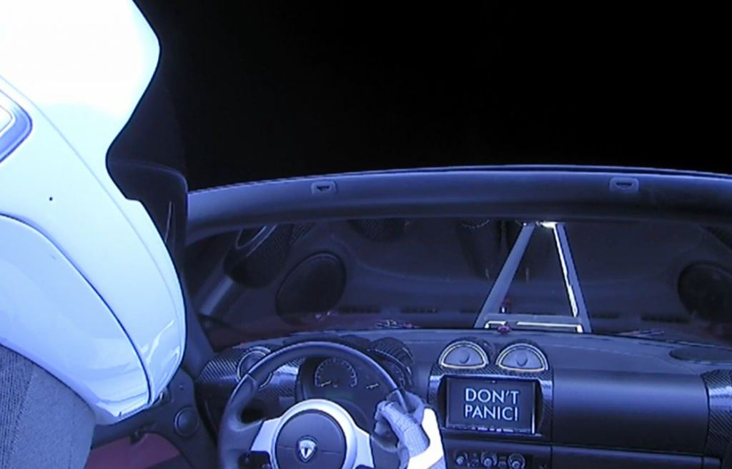Don't Panic StarMan, Don't Panic. Credit: SpaceX