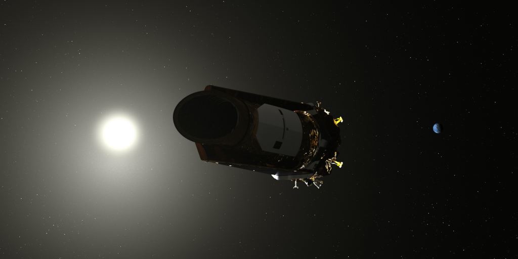 Artist's concept of the Kepler mission with Earth in the background. Credit: NASA/JPL-Caltech