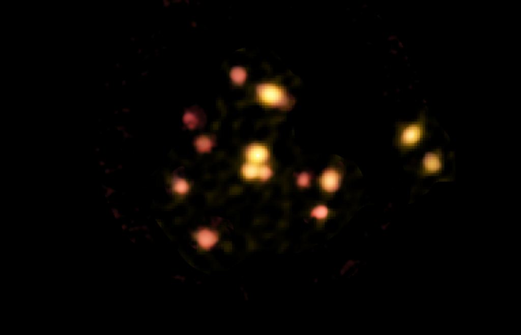 Image of an early protogalaxy found by ALMA.
