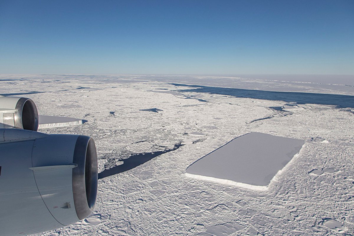 The rectangular iceberg spotted in mid-October had a much longer and more perilous journey than we thought. Image Credit: NASA/Jeremy Harbeck