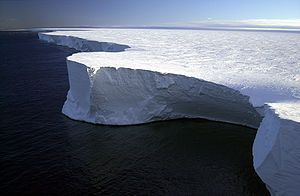 Iceberg B-15, the parent of B15-T, and the world's largest recorded iceberg. Image Credit: By NSF/Josh Landis.  