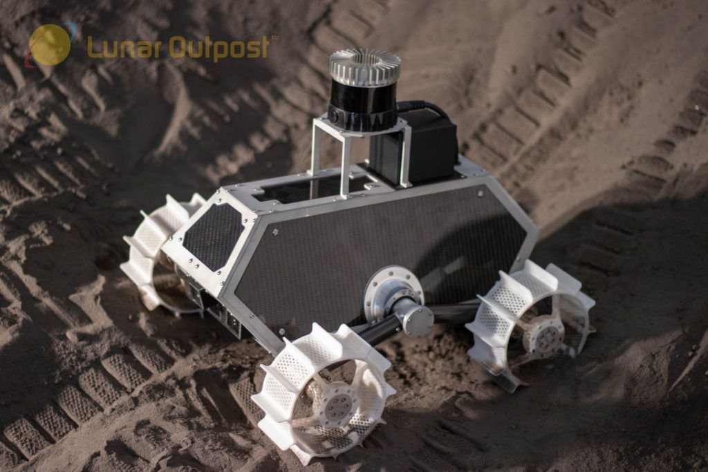 The space technology start-up Lunar Outpost has unveiled their Lunar Prospector rover, which is designed to explore the Moon for resources. Image: Lunar Outpost