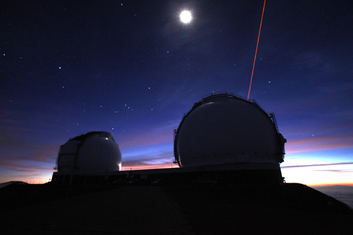 The Keck Observatory consists of 2 telescopes, Keck 1 and Keck 2, at Mauna Kea in Hawaii. Image Credit: Keck Observatory/Joey Stein. 