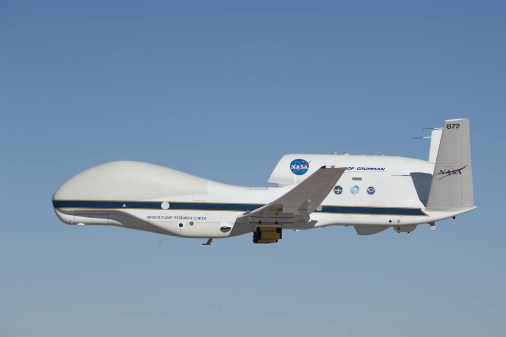 The study looked at existing aircraft like NASA's Global Hawk. It can carry large payloads to high altitudes for 24 hours. But the Global Hawk, like all other existing aircraft, is not capable of meeting SAIL's requirements. Image Credit: NASA Photo / Tom MIller