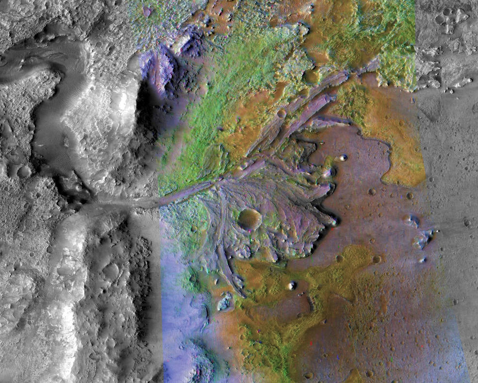 Na 5 jaar en 60 kandidaten heeft NASA de Jezero-krater gekozen als landingsplaats voor de rover Mars 2020. Image Credit: NASA/JPL/JHUAPL/MSSS/Brown University