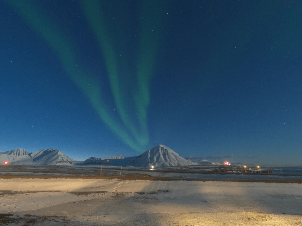 A photograph of an aurora at Ny-Ålesund, Norway, November 2018. Image Credit: Ahmed Ghalib, VISIONS-2 payload team.