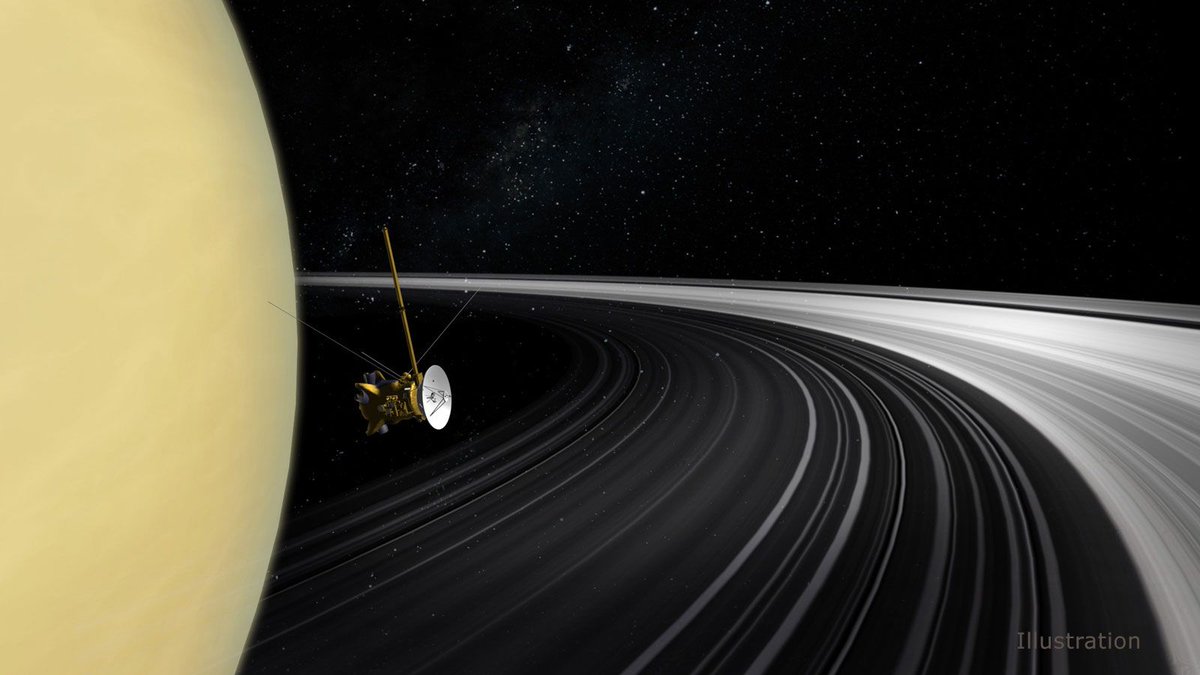 An illustration of the Cassini probe. Measurements of the mass of Saturn's rings taken by Cassini allow scientists to estimate the age of the rings. Image: NASA/JPL-Caltech