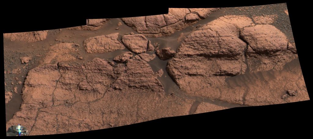 n Opportunity image of the rock called "El Capitan" in Meridiani Planum. The fine layers in the rock hint at aqueous sedimentation. Image Credit: 
 NASA/JPL-Caltech/