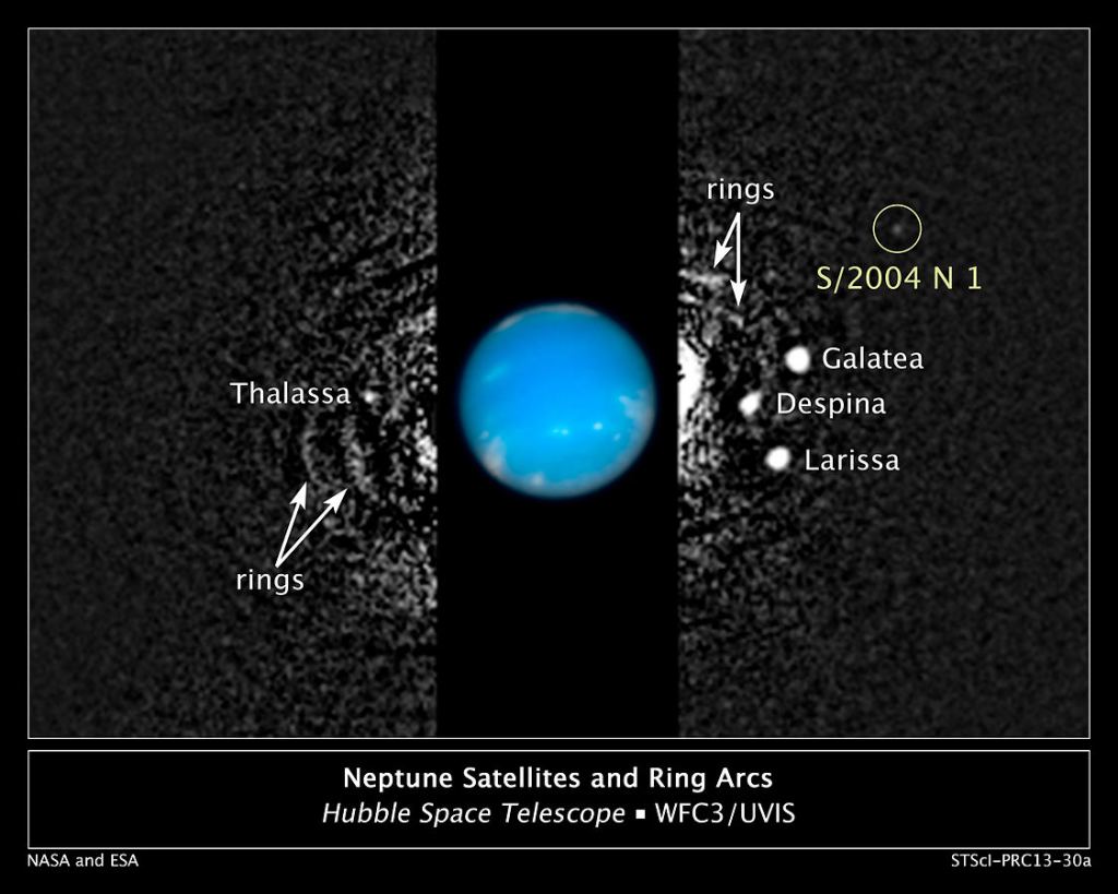 When originally discovered, Hippocamp was called S/2004 N 1. It was discovered in 2013 when Mark Showalter analyzed over 150 archival Neptune photographs taken by Hubble from 2004 to 2009. Image Credit: By NASA, ESA, and M. Showalter (SETI Institute) - http://hubblesite.org/newscenter/archive/releases/2013/30/image/a/, Public Domain, https://commons.wikimedia.org/w/index.php?curid=27271562