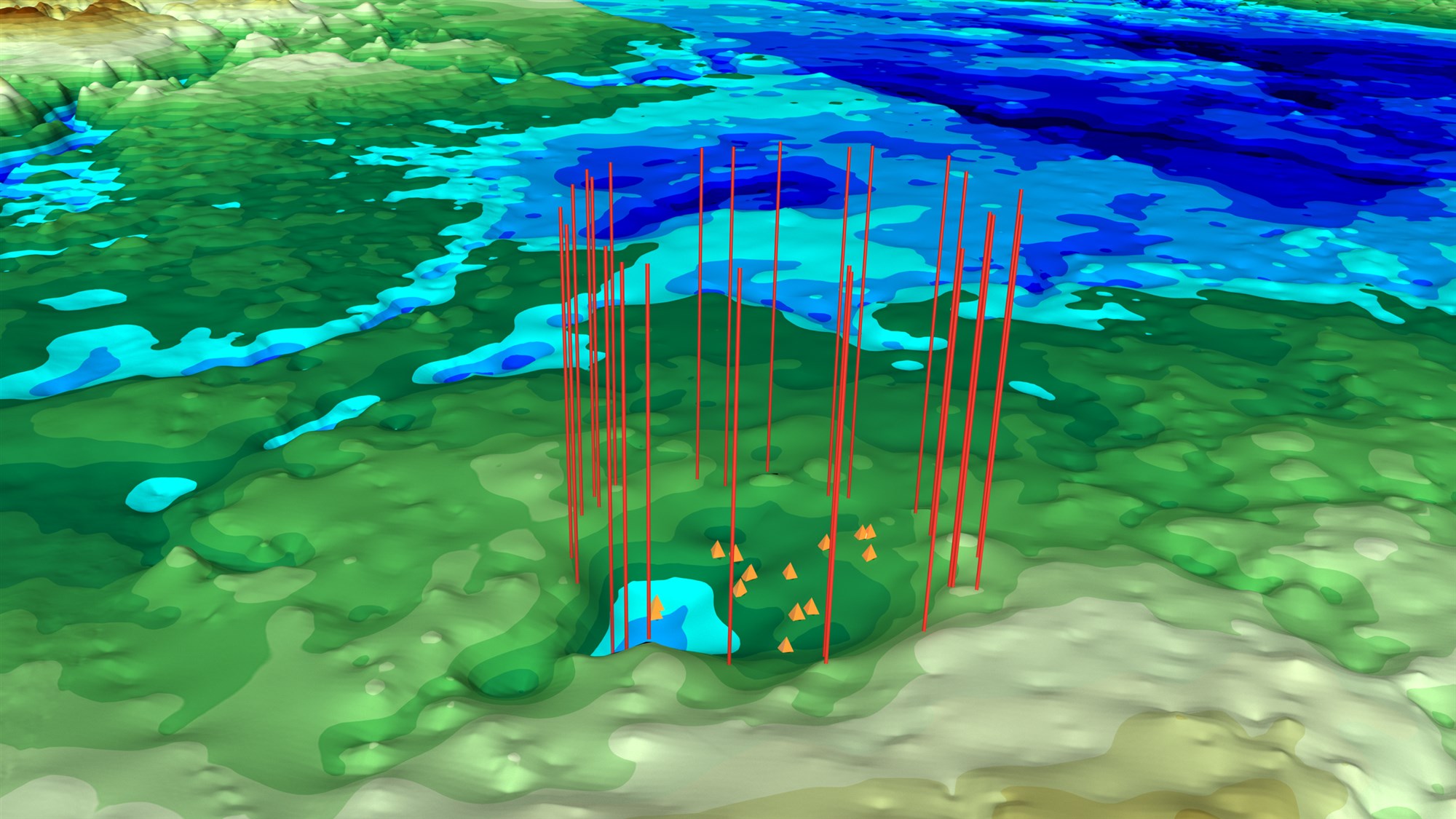 The possible impact crater. Image Credit: NASA Scientific Visualization Studio