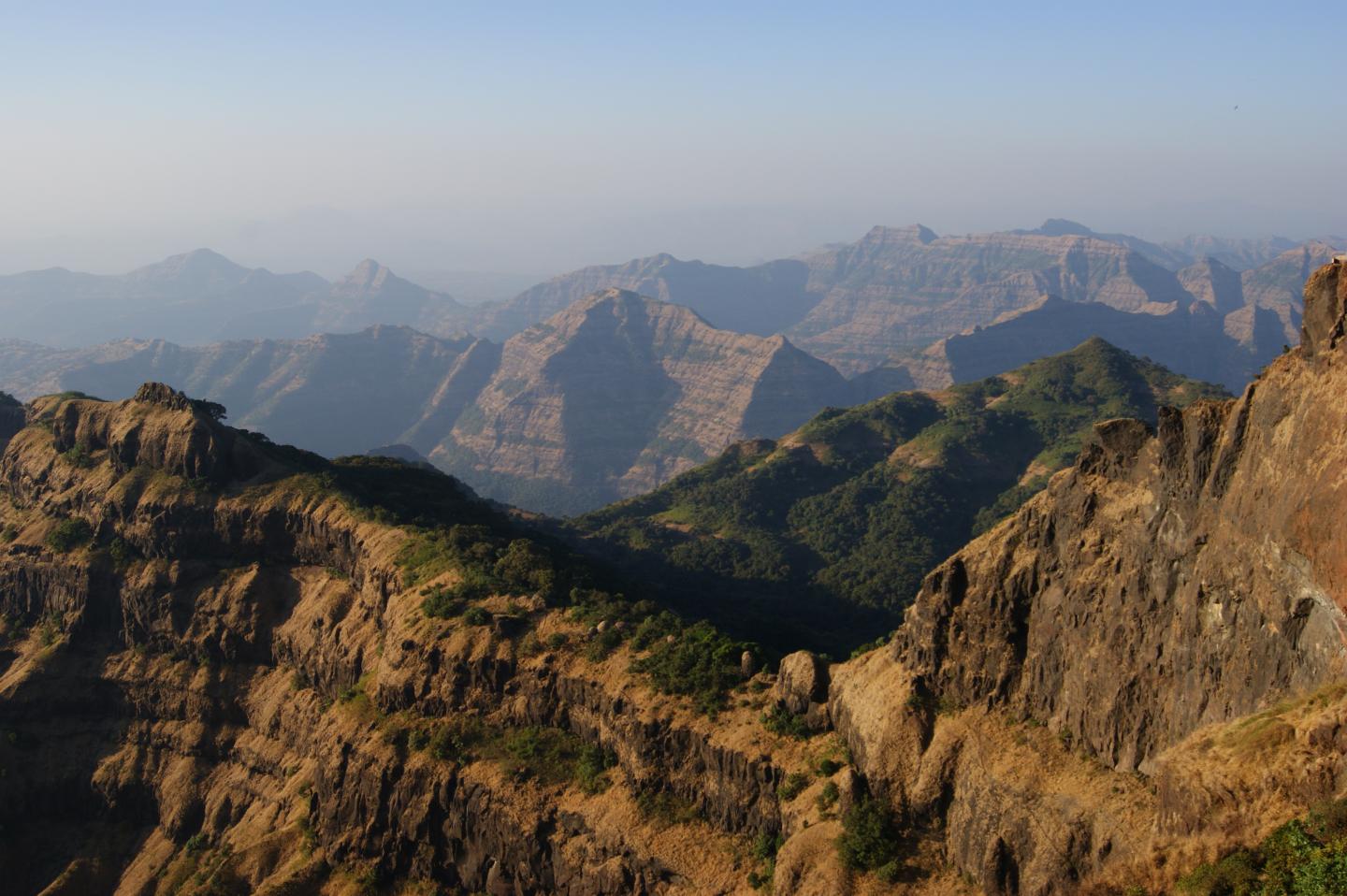 The Deccan traps are an area of igneous rock in India that formed during a time of intense volcanic activity about 65 million years ago. Image Credit: Gerta Keller, Department of Geosciences, Princeton University