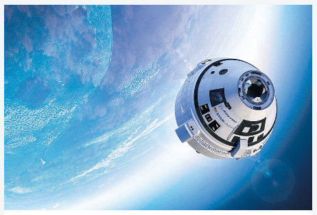 An illustration of Boeing's Starliner, which will also carry crews to the ISS. Image Credit: Boeing.