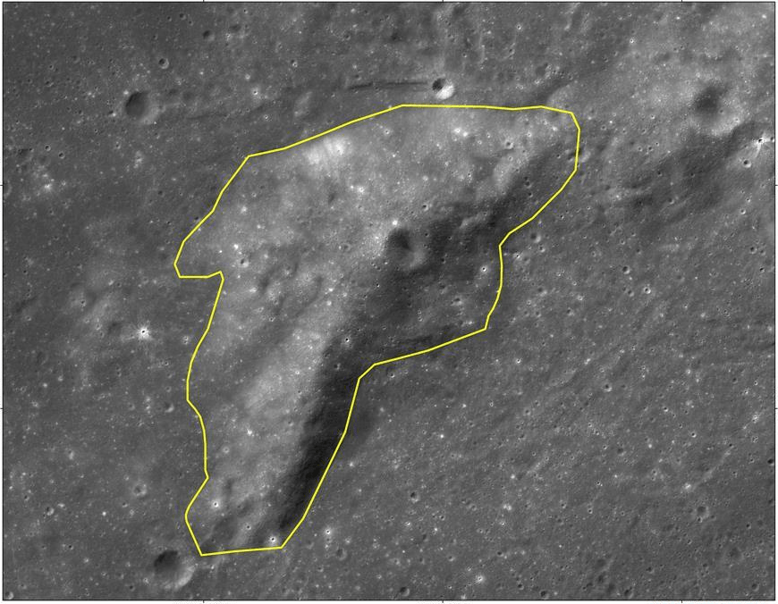 A close-up of Mons Tai, the central peak of the Von Karman crater. Image Credit: CLEP/CNSA