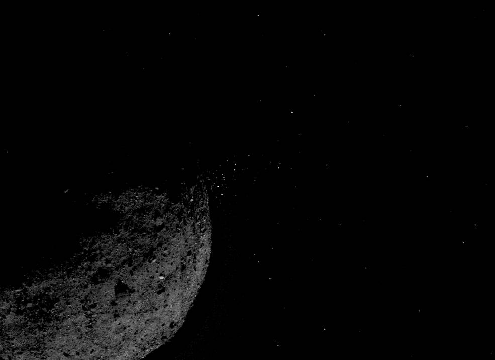 Scientists were surprised to see these particles being ejected from Bennu. During the first part of Orbital B, the spacecraft will investigate the phenomenon. Image Credit: NASA/Goddard/University of Arizona/Lockheed Martin