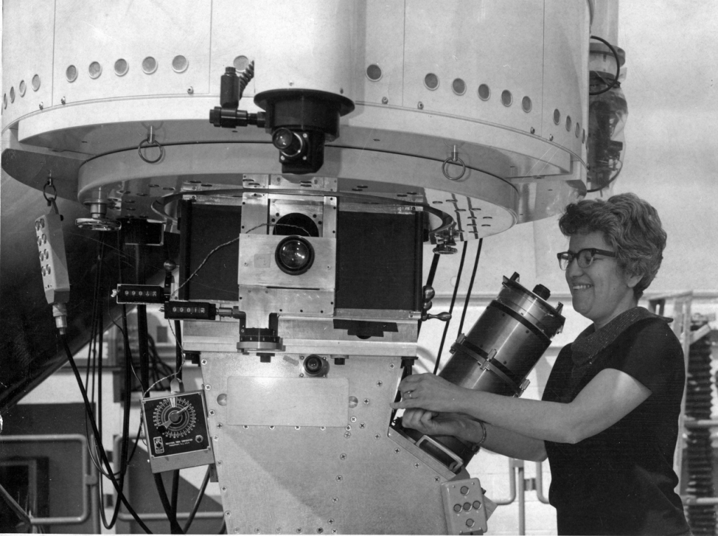 Vera Rubin at the Kitt Peak National Observatory, circa 1970s. Image Credit:  Courtesy Carnegie Institution for Science Department of Terrestrial Magnetism Archives 