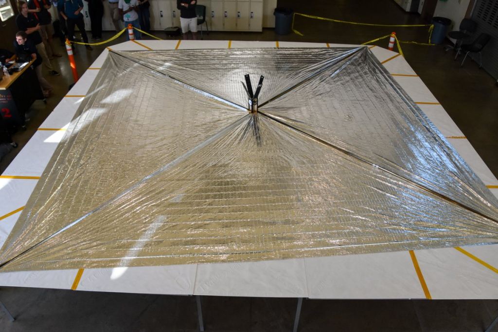 The deployed light sail measures 32 sq. meters, or 340 sq. feet. Image Credit: The Planetary Society.