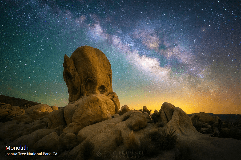 This is another of Eric's photos called Monolith. It was taken from the Arch Rock Trail in Joshua Tree National Park, Ca. Image Copyright Eric Brummel