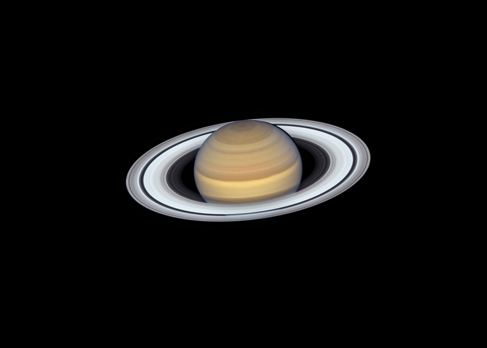 A stunning view of Saturn from NASA's Hubble Space Telescope. What would Saturn look like to a distant observer using the transit method?  Credits: NASA, ESA, A. Simon (GSFC), M.H. Wong (University of California, Berkeley) and the OPAL Team