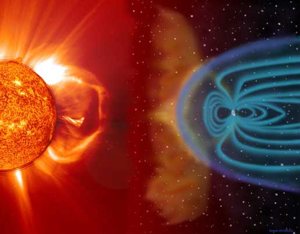 This visualization depicts what a coronal mass ejection might look like like as it interacts with the interplanetary medium and magnetic forces. Credit: NASA / Steele Hill