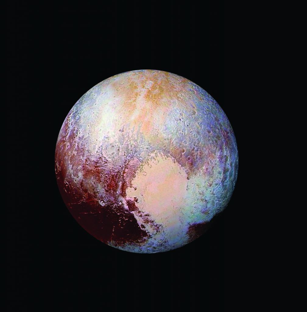 Pluto’s surface sports a remarkable range of landforms that have their own distinct colors, telling a complex geological and climatological story. Credit: Courtesy NASA / JHUAPL / SwRI Table of Contents page 2015 Annual Report Division: (15)