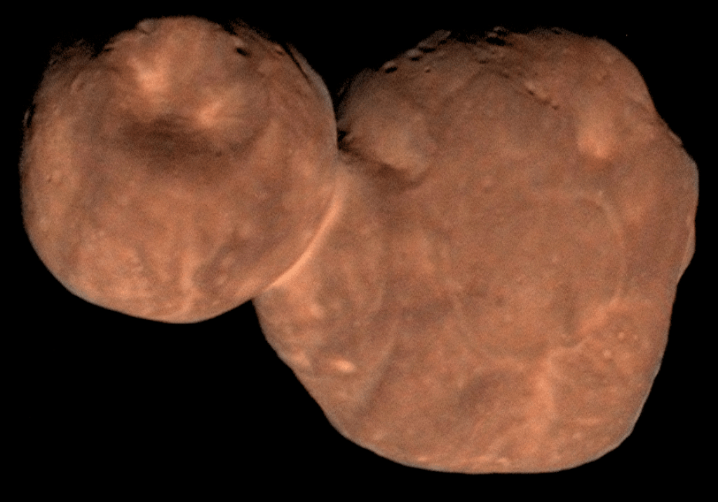 This composite image of the Kuiper Belt object 2014 MU69 (Arrokoth) came from data obtained by NASA's New Horizons spacecraft as it flew by the object on Jan. 1, 2019. The authors of the new paper say that the headwind in the protosolar nebula could be responsible for Arrokoth's smooth, undulating terrain. Credits: NASA/Johns Hopkins University Applied Physics Laboratory/Southwest Research Institute//Roman Tkachenko