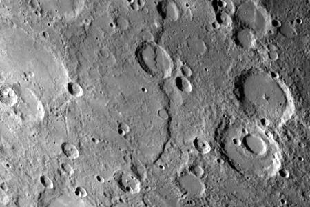 NASA's Mariner 10 gave us our first images of Mercury's cratered surface. Image Credit: By NASA/JPL/Northwestern University - http://photojournal.jpl.nasa.gov/catalog/PIA02446 (image link), Public Domain, https://commons.wikimedia.org/w/index.php?curid=288737