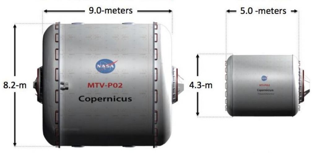 A reference habitation module for a crewed Mars mission compared to its hibernation-based equivalent. Image Credit: NASA