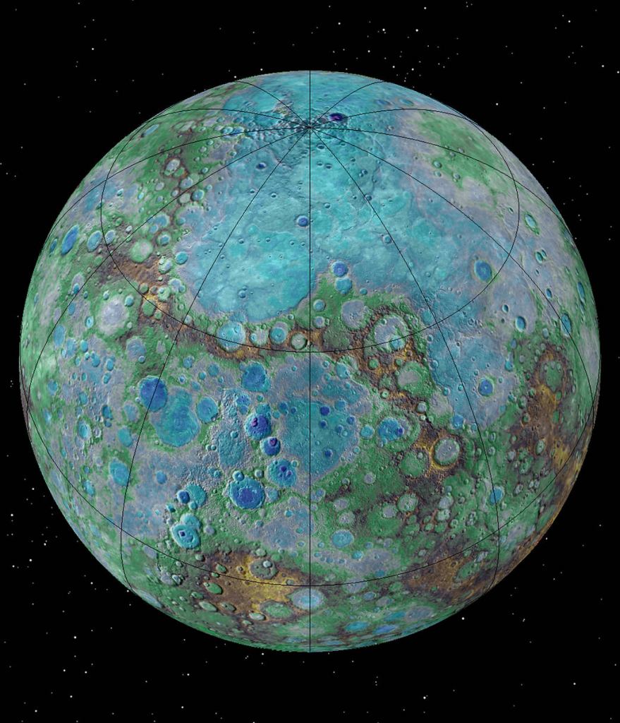 A composite image of Mercury from MESSENGER. MESSENGER showed us that Mercury is active tectonically, and may be shrinking. Image Credit:  NASA/JHUAPL/Carnegie Institution of Washington/USGS/Arizona State University 