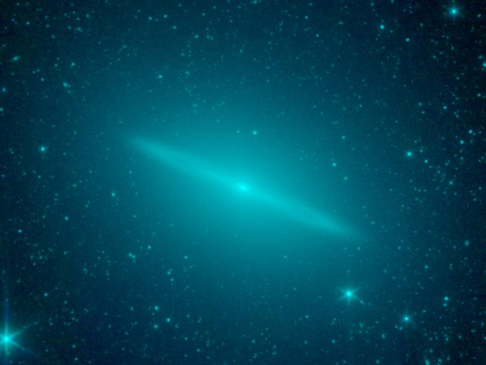 The Sombrero Galaxy (M104) is actually two galaxies in one, according to Spitzer observations. It's a round elliptical galaxy with a flat disc tucked inside. Its dual-galaxy nature explains its high number of globular clusters: up to 2000. Image Credit: NASA/JPL-Caltech