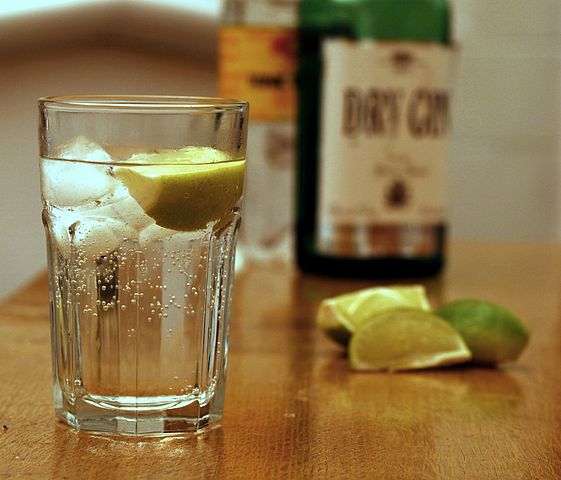 Gin and tonic. Image Credit: By NotFromUtrecht - Own work, CC BY-SA 3.0, https://commons.wikimedia.org/w/index.php?curid=8529628