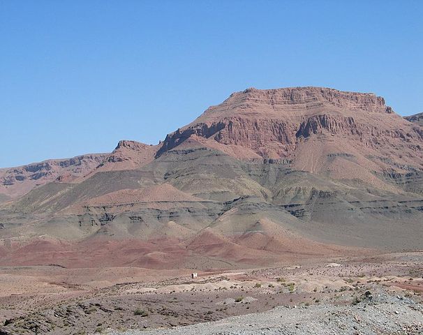 A visible part of CAMP in present-day Morocco. Some of the basaltic lava flows are 300 meters deep. Image Credit: By Mente_et_malleo (talk) (Uploads) - Own work, Public Domain, https://en.wikipedia.org/w/index.php?curid=10699397