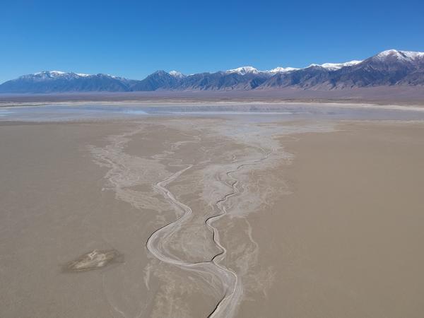 One of the rivers in the study is in the Toyiabe Basin in Nevada. It's an example of a meandering river without vegetation to contain it. Image Credit: Alessandro Ielpi