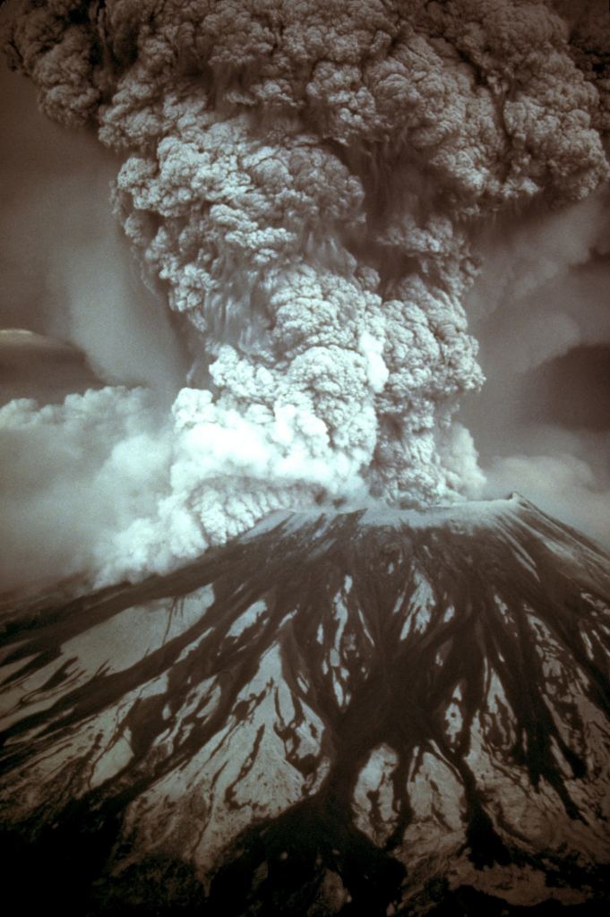On May 18th, 1980, Mt. St. Helens erupted. 57 people were killed. Image Credit: By Austin Post - Huge tif converted to jpeg and caption fromUSGS Mount St. Helens, WashingtonMay 18, 1980 Eruption Images, Public Domain, https://commons.wikimedia.org/w/index.php?curid=3157557