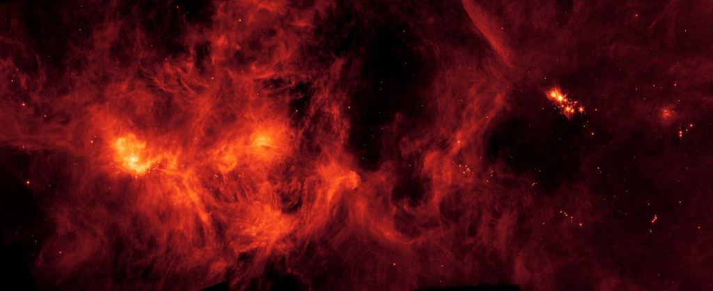 The Perseus Molecular Cloud is about 500 light years across, and is about 1,000 light years away. It hosts an abundance of protostars. This image is from NASA's recently retired Spitzer Space Telescope. Image Credit: By NASA/JPL-Caltech - https://photojournal.jpl.nasa.gov/figures/PIA23405.jpg, Public Domain, https://commons.wikimedia.org/w/index.php?curid=85073056