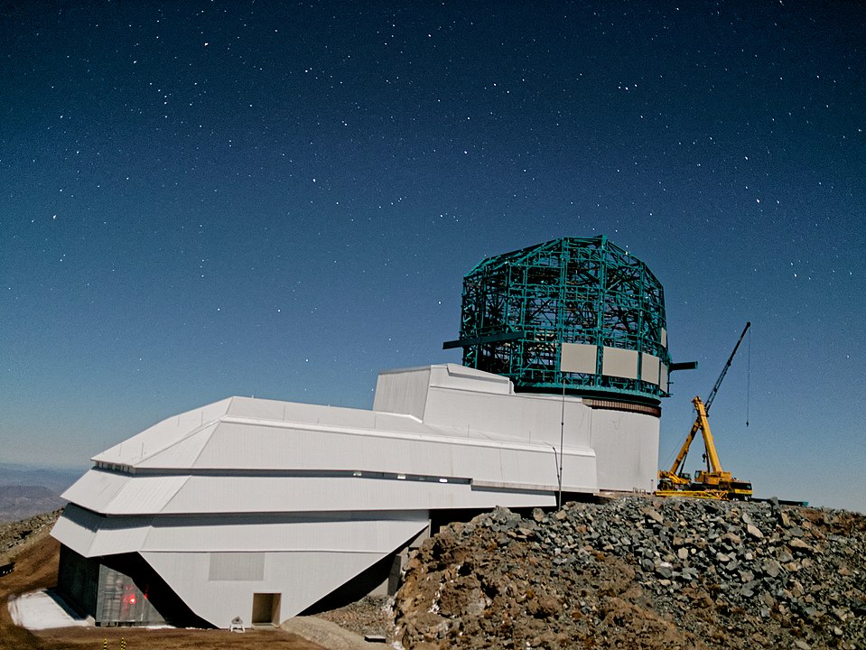 The Vera C. Rubin Observatory is under construction at Cerro Pachon, in Chile. This image shows construction progress in late 2019. The VCO should be able to spot rogue planets that approach our Solar System. Image Credit: Wil O'Mullaine/LSST CC BY-SA 4.0, https://en.wikipedia.org/w/index.php?curid=62504391