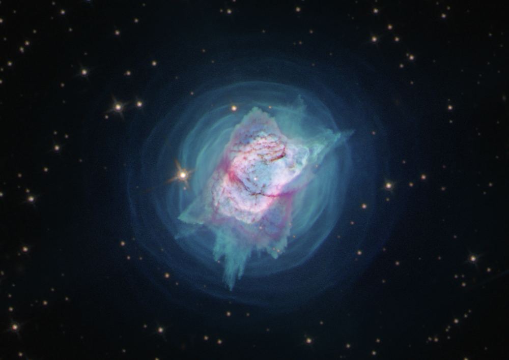 Recently, NGC 7027's central star was identified in a new wavelength of light — near-ultraviolet — for the first time by using Hubble's unique capabilities. The near-ultraviolet observations will help reveal how much dust obscures the star and how hot the star really is. Image Credit: NASA, ESA, and J. Kastner (RIT)