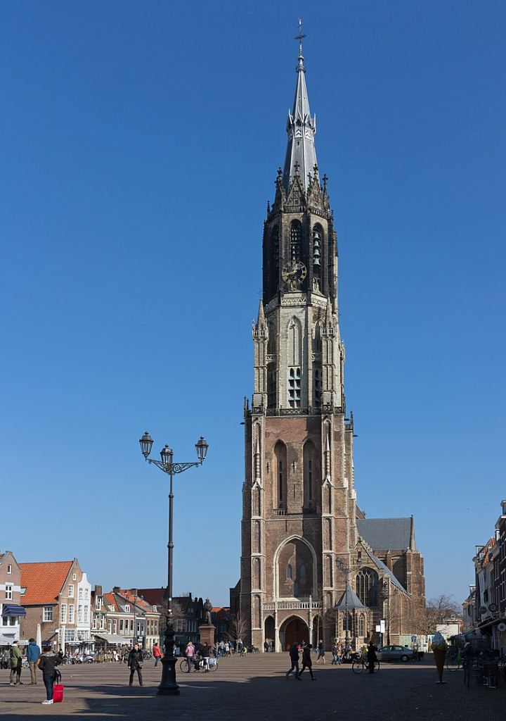Nieuwe Kerk in Delft, with its octagonal tower. The tower was critical to figuring out when Vermeer painted "View of Delft." Image Credit: By Michielverbeek - Own work, CC BY-SA 4.0, https://commons.wikimedia.org/w/index.php?curid=57308446