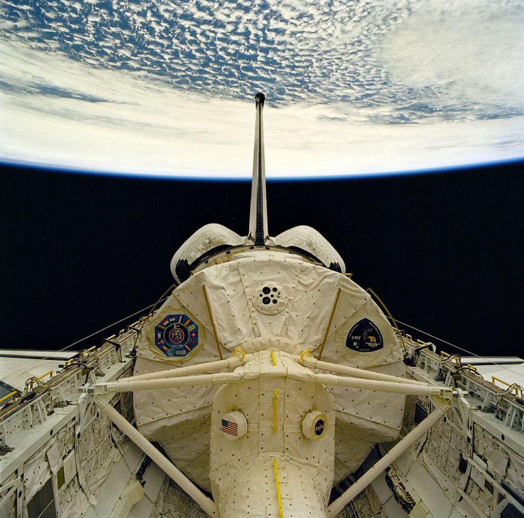 The inside of the Space Shuttles' cargo bay were almost completely covered in beta cloth to protect it from atomic oxygen erosion. Image Credit: NASA
