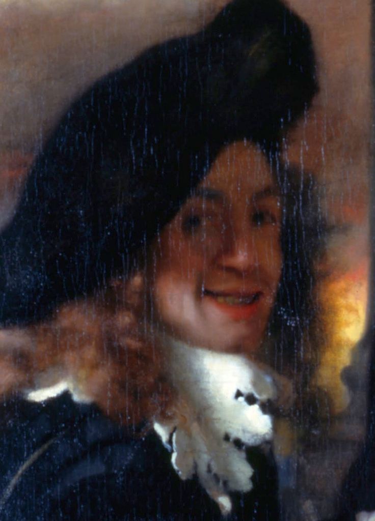 This is the only supposed portrait of Jan Vermeer. This is an enlarged detail of Vermeer's painting The Procuress. Image Credit: By Johannes Vermeer - EQGpQpHextOEEg at Google Cultural Institute maximum zoom level, Public Domain, https://commons.wikimedia.org/w/index.php?curid=21962973